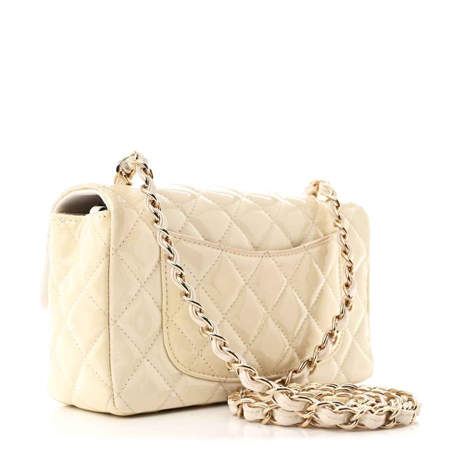 Chanel Patent Calfskin Quilted Mini Rectangular Flap White 3 of 11