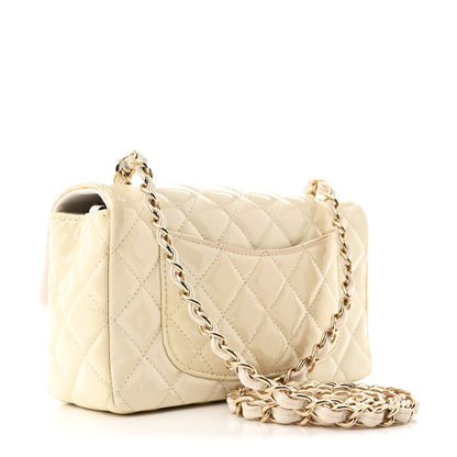 Chanel Patent Calfskin Quilted Mini Rectangular Flap White 3 of 11