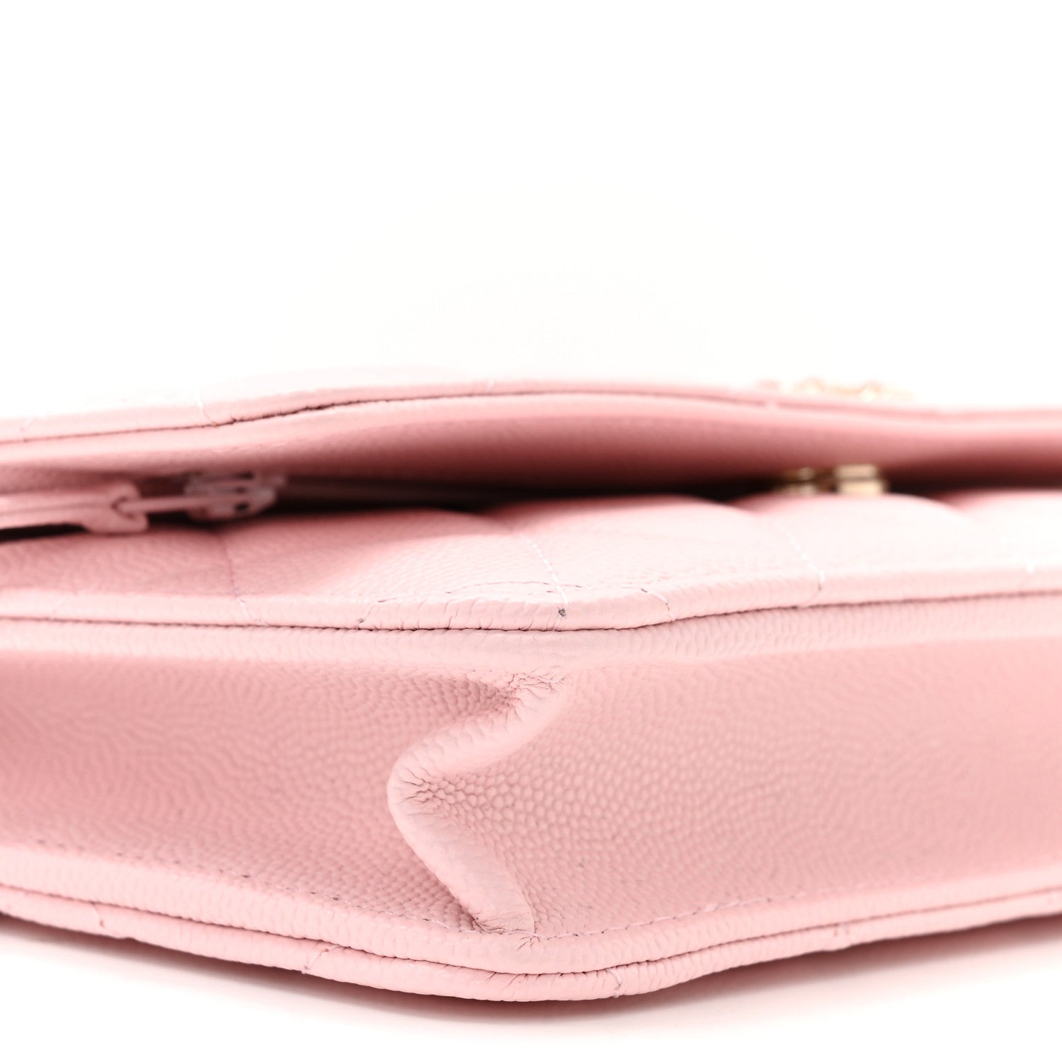 Chanel Caviar Quilted Crystal CC Wallet On Chain WOC Light Pink 10 of 12
