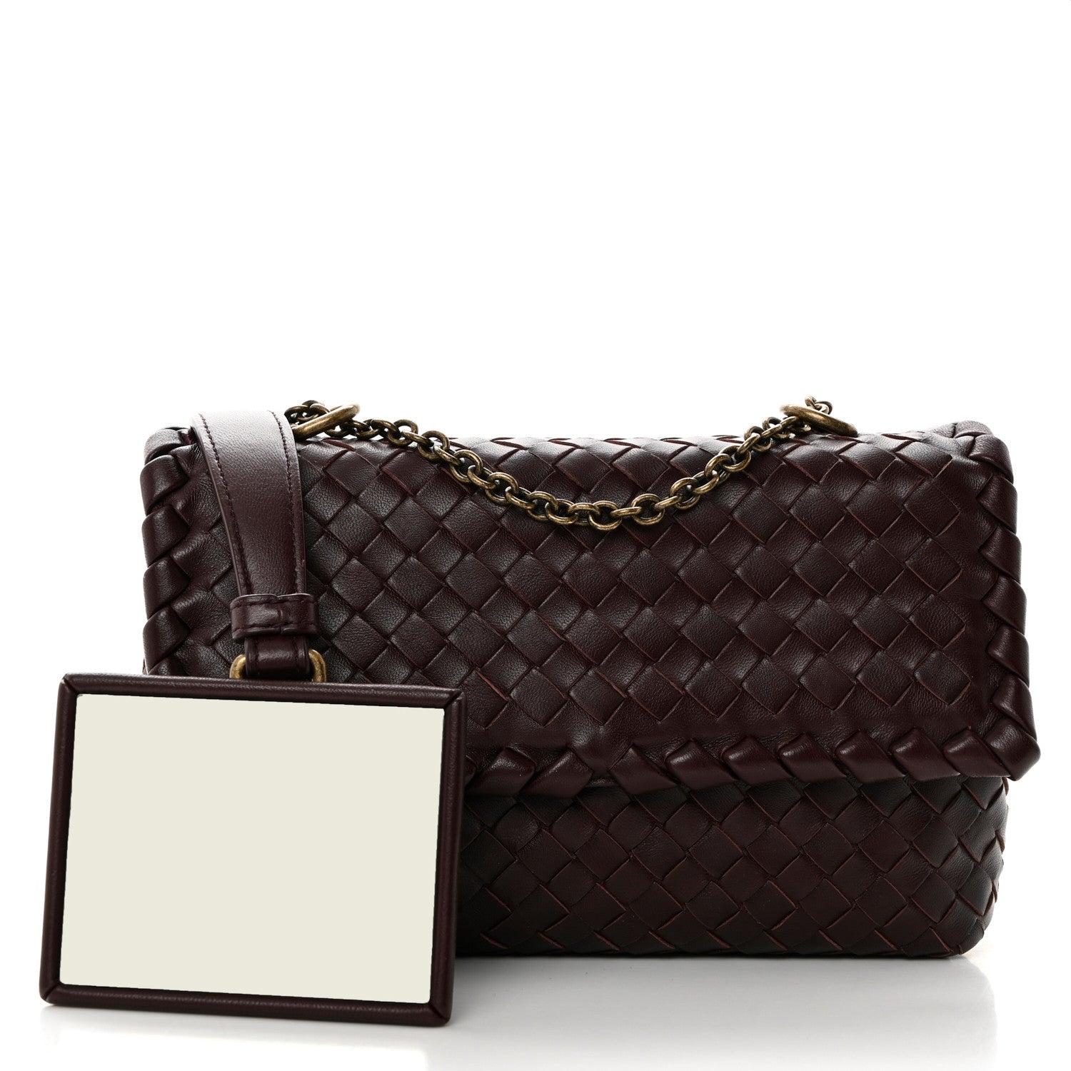 Bottega Veneta Nappa Intrecciato Baby Olimpia Shoulder Bag Dark Barolo 2 of 11