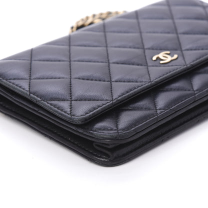 Chanel Lambskin Quilted Wallet On Chain WOC Black 6 of 10