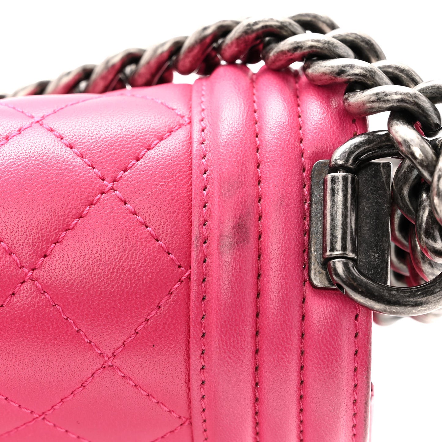 Lambskin Quilted New Medium Boy Flap Pink