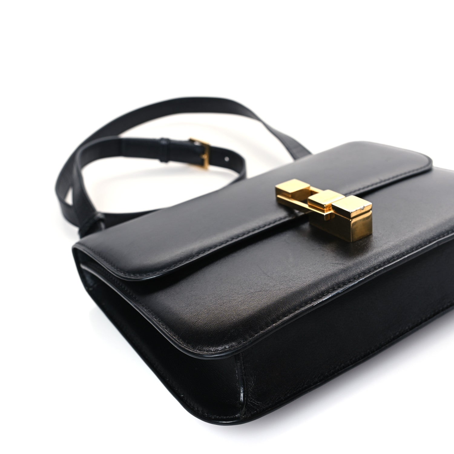 Saint Laurent Smooth Calfskin Carre Satchel Black 8 of 9