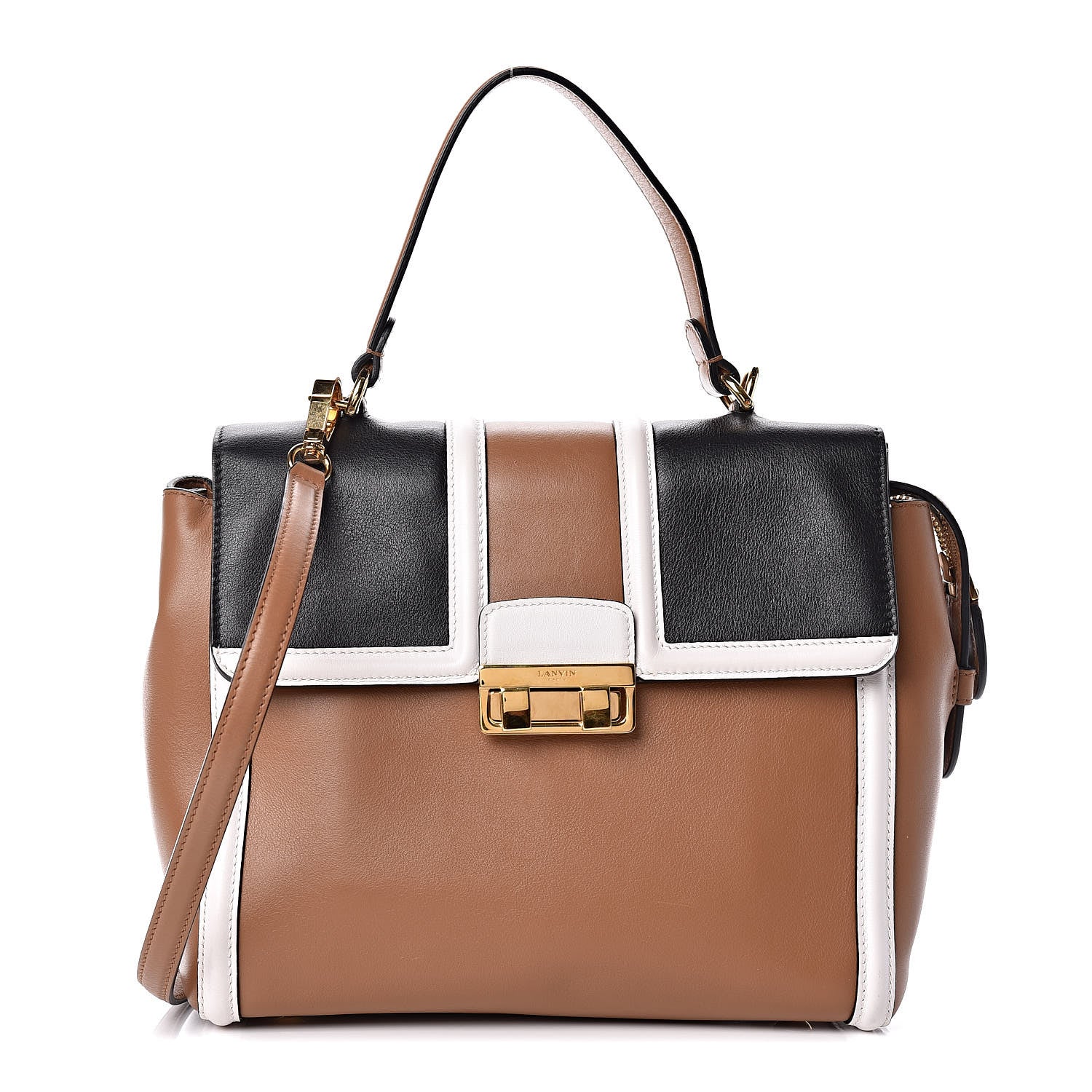 Lanvin Calfskin Small Jiji Top Handle Camel 1 of 11