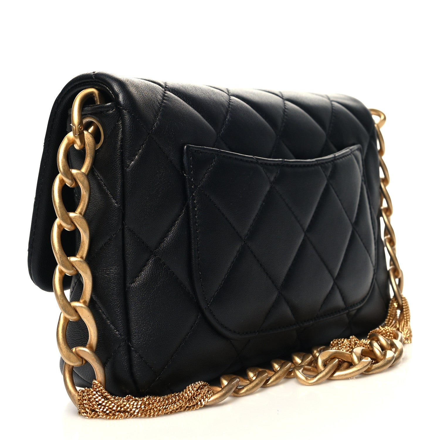 Chanel Lambskin Quilted Chain Flap Black 3 of 10