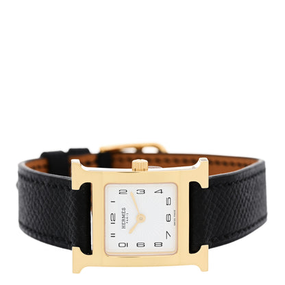 Hermes Stainless Steel Epsom 21mm Heure H Hour Quartz Watch Noir 2 of 5