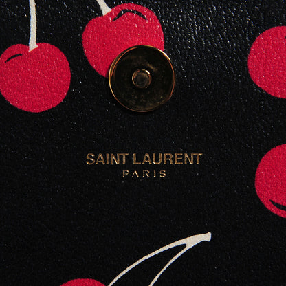 Saint Laurent Grained Calfskin Cherry Classic Monogram Clutch 6 of 8