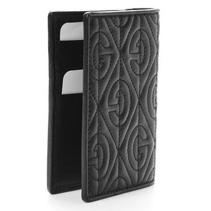 Gucci Calfskin Rhombus Passport Case Black 3 of 7