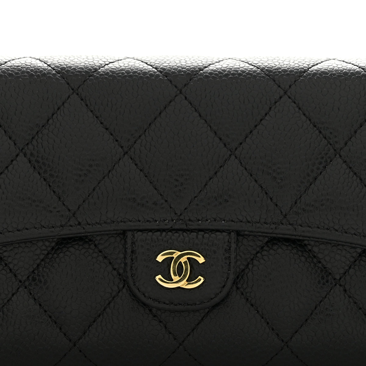 Chanel Caviar Quilted Large Gusset Flap Wallet Black 8 of 10