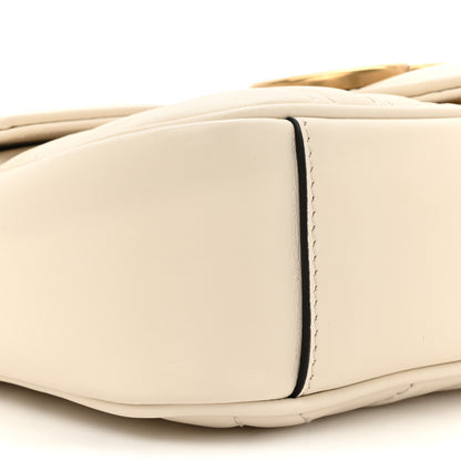 Gucci Calfskin Matelasse Mini GG Marmont Shoulder Bag White 10 of 11