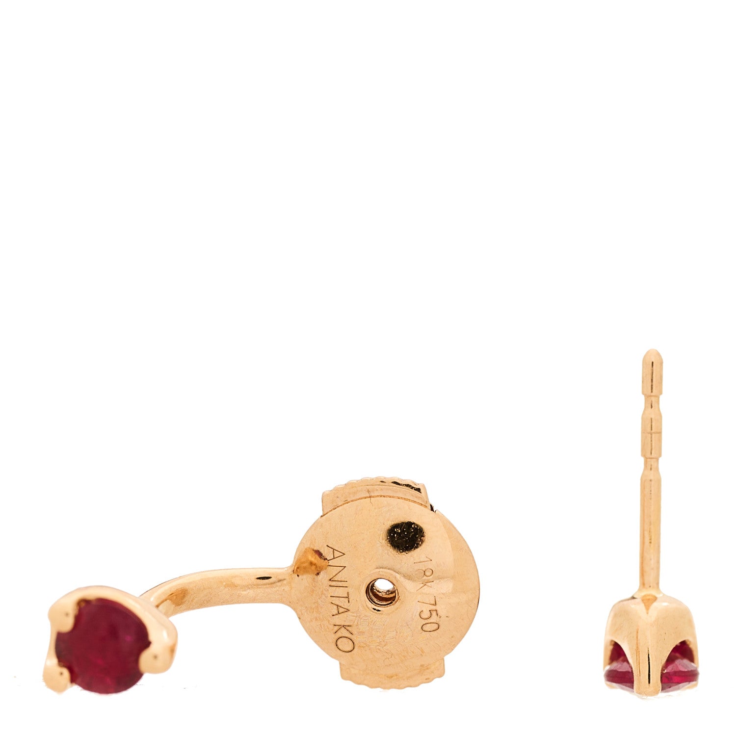 Anita Ko 18K Rose Gold Ruby Orbit Earring 4 of 5