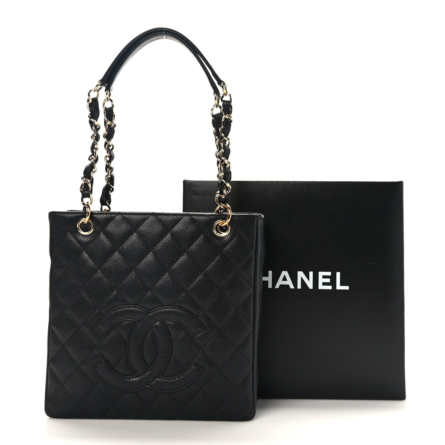 Chanel Caviar Quilted Petit Shopping Tote PST Black 10 of 10
