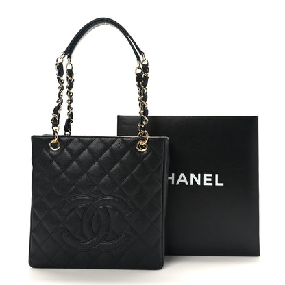 Chanel Caviar Quilted Petit Shopping Tote PST Black 10 of 10