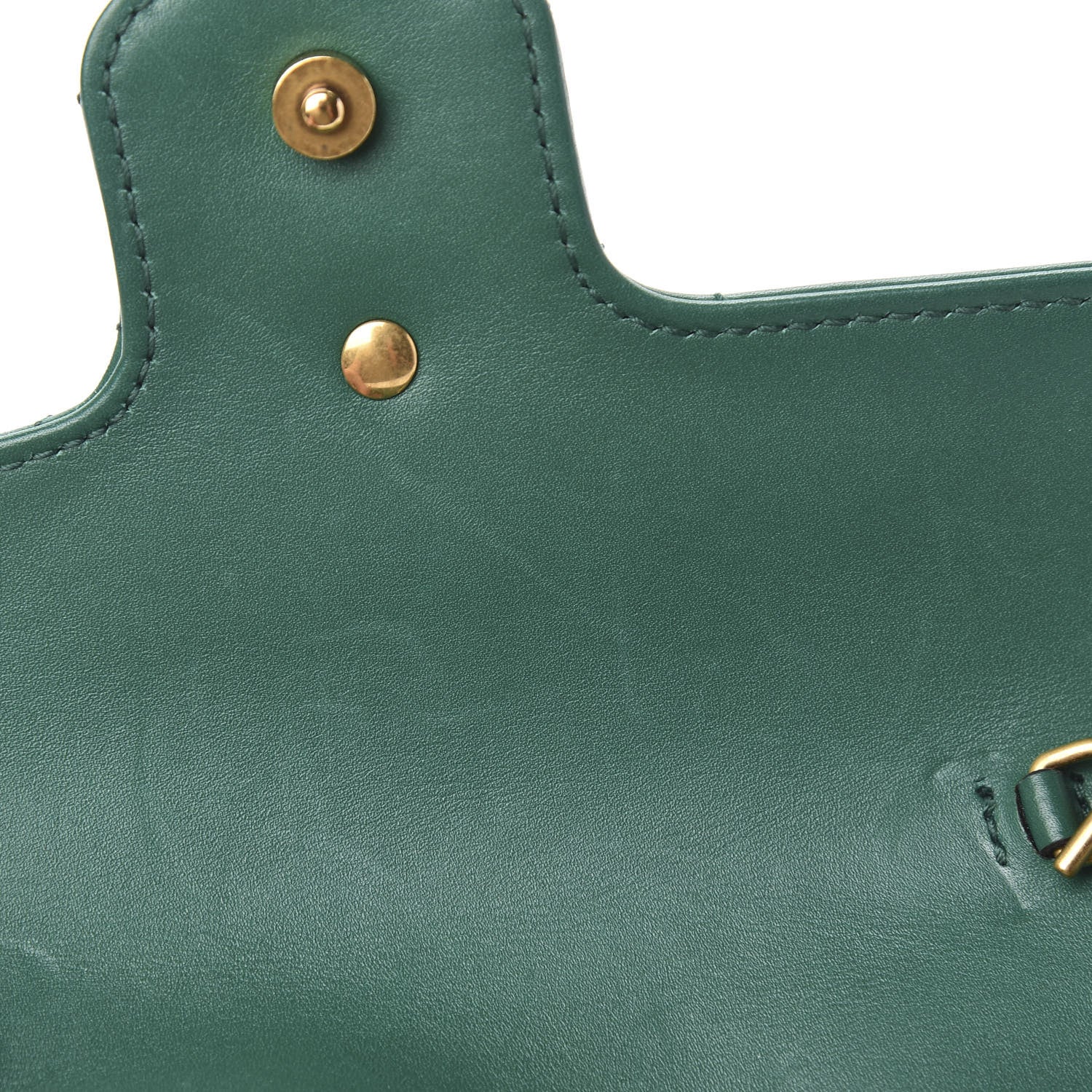 Gucci Calfskin Matelasse Super Mini GG Marmont Shoulder Bag Emerald Green 9 of 13