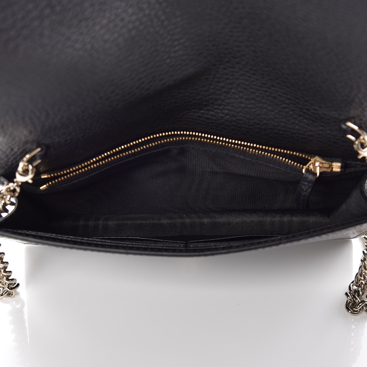 Dollar Calfskin Medium Betty Chain Wallet Black