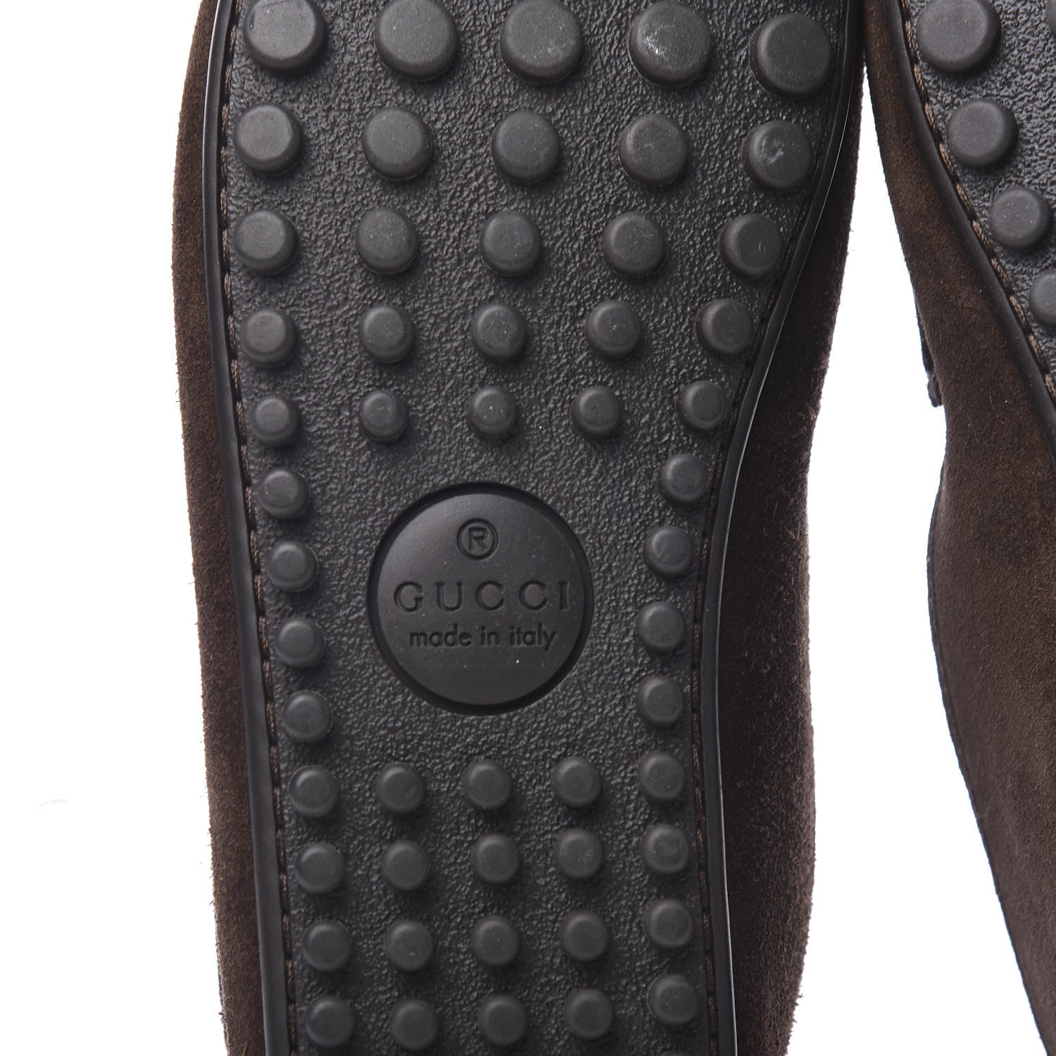 Gucci Suede Web Mens Horsebit Driver Loafers 8.5 Cocoa 6 of 9