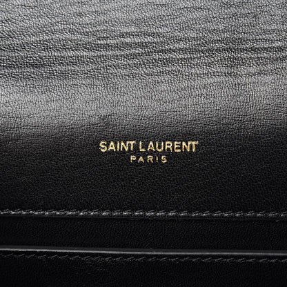 Saint Laurent Suede Crystal Medium Classic Monogram Kate Satchel Black 6 of 14
