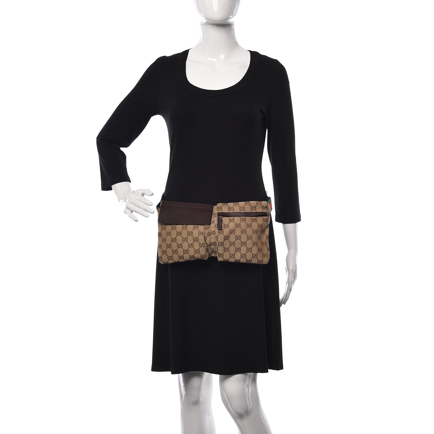 Gucci Monogram Web Belt Bag Dark Brown 2 of 12