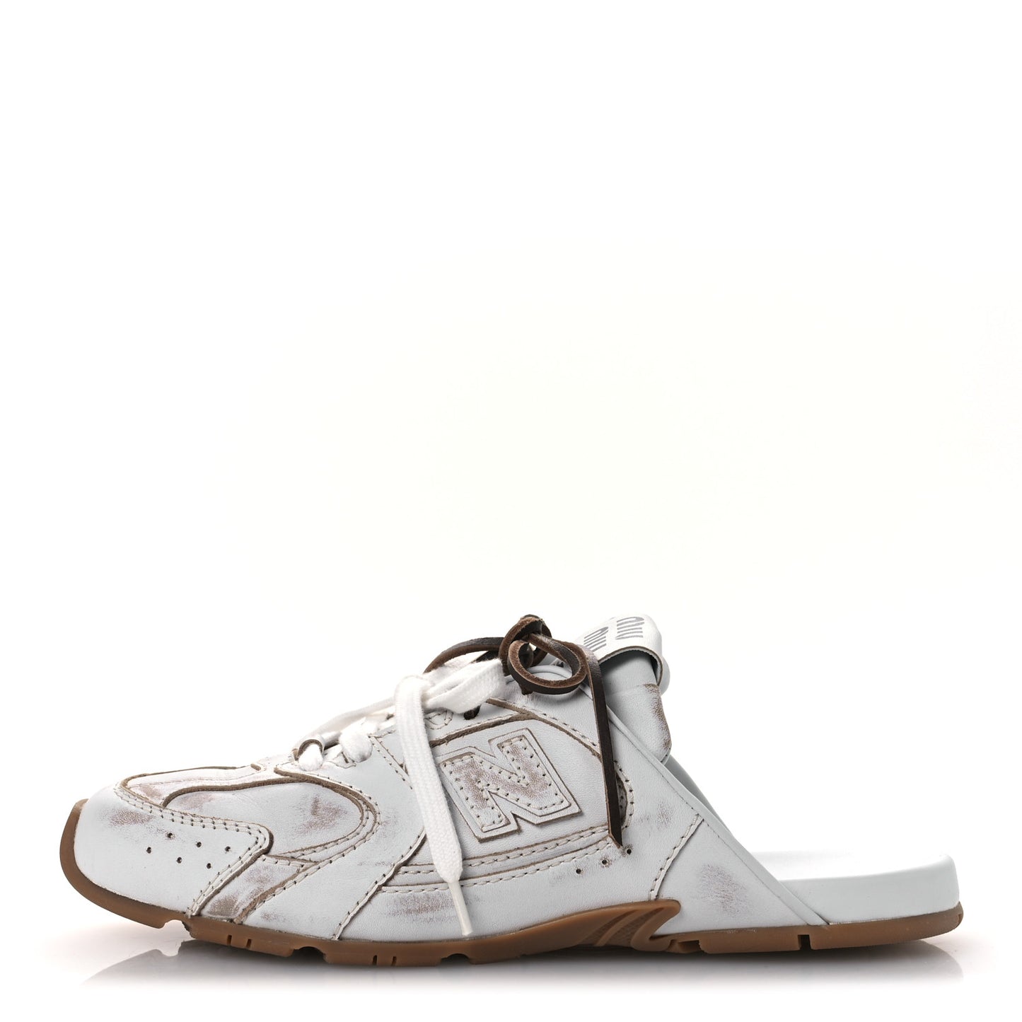 X NEW BALANCE Calfskin 530 SL Slip-On Sneaker Mules 37.5 White