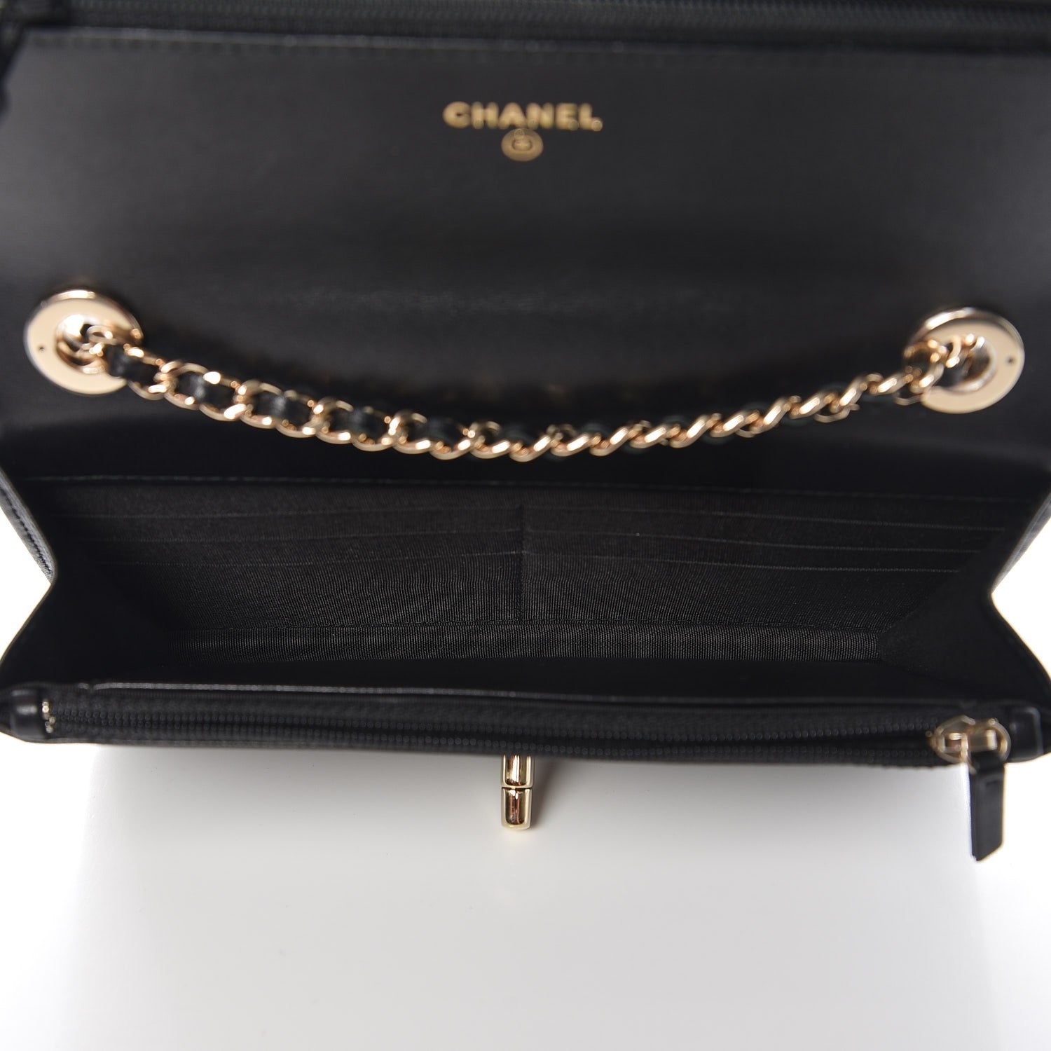 Chanel Lambskin Chevron Quilted Trendy CC Wallet On Chain WOC Black 5 of 8