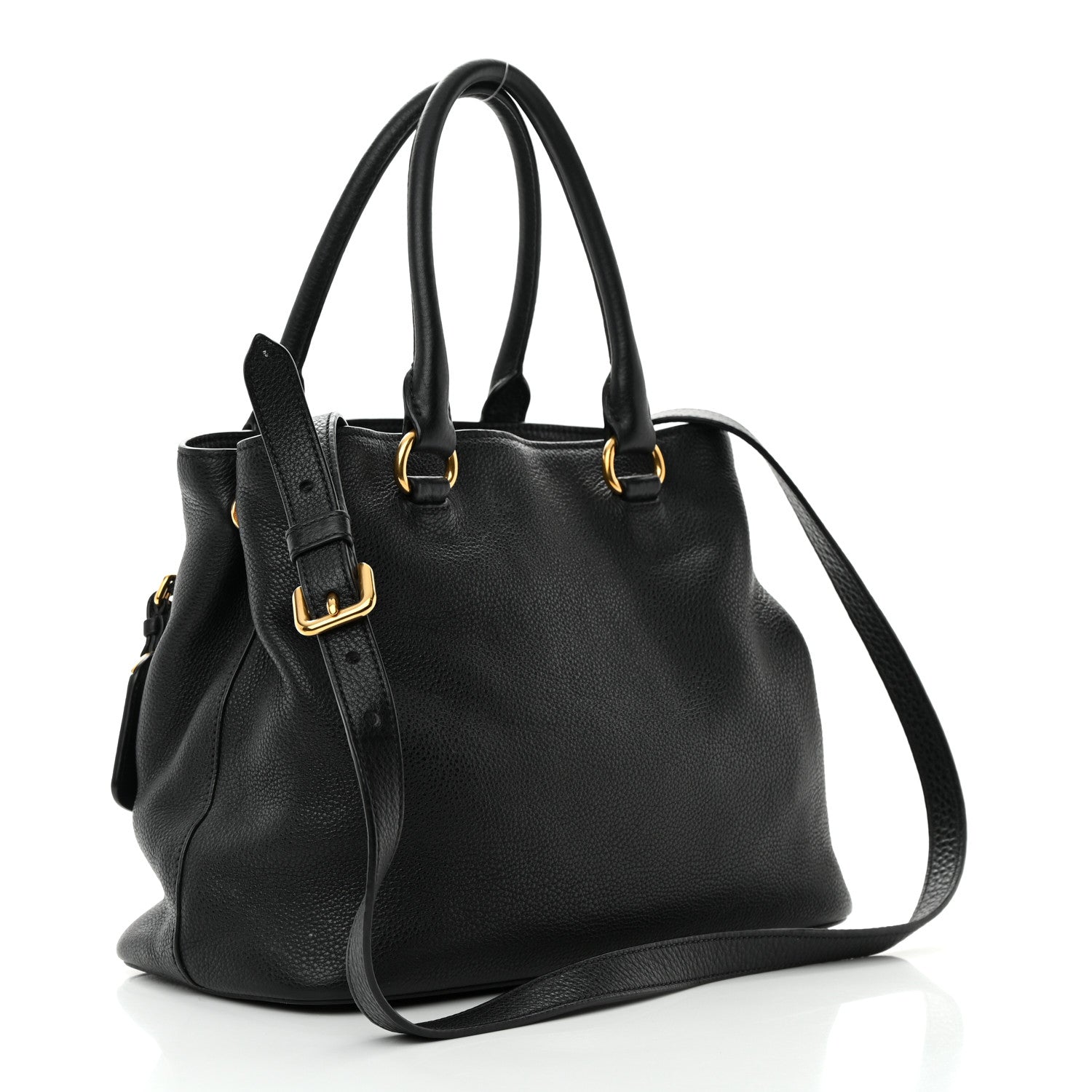 Prada Vitello Daino Tote Nero Black 3 of 23
