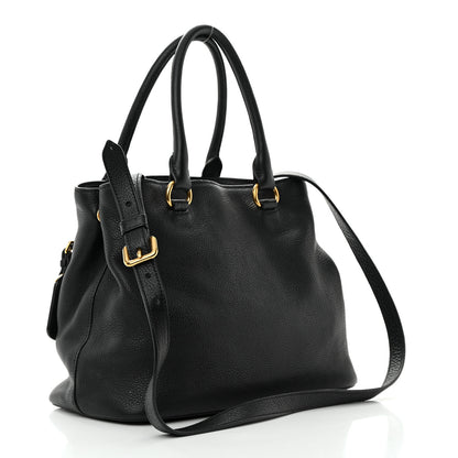 Prada Vitello Daino Tote Nero Black 3 of 23