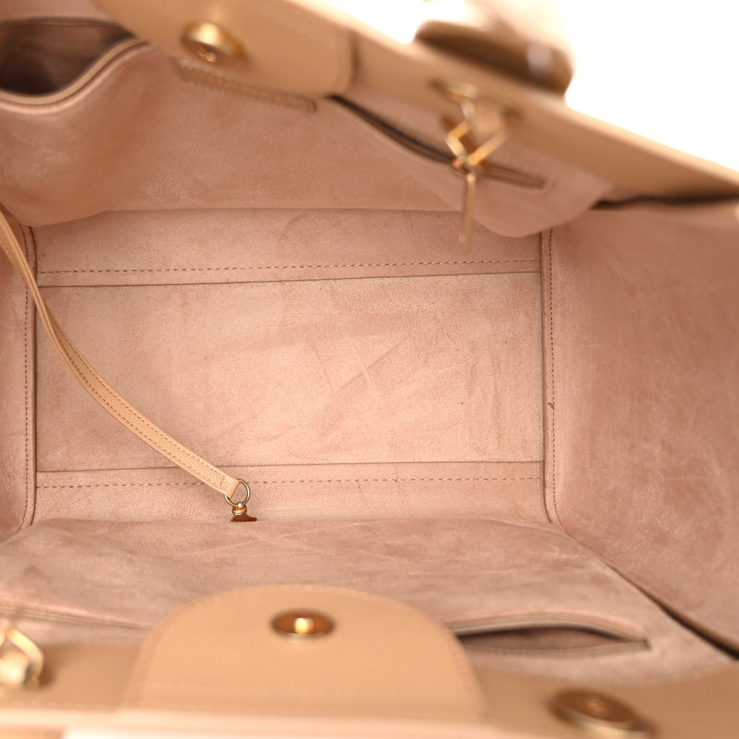 Caviar Small Studded Deauville Tote Beige