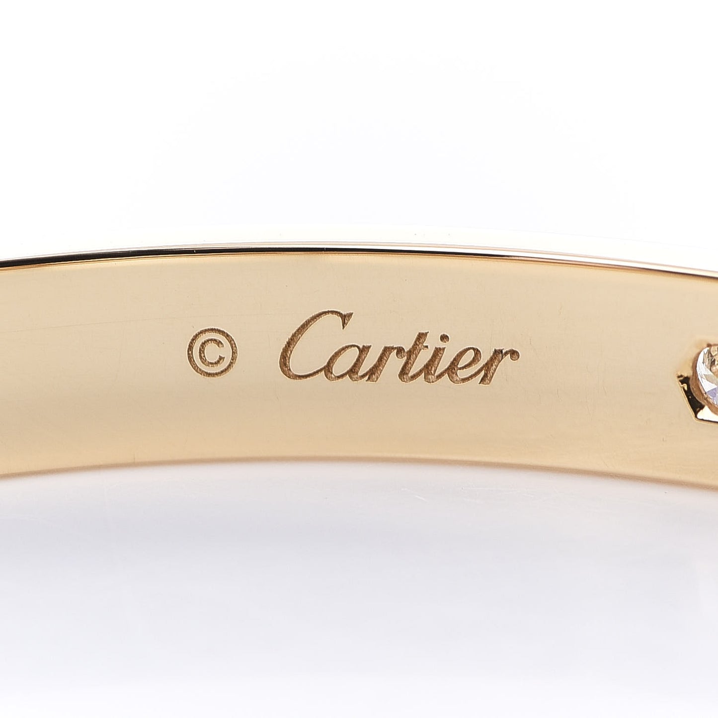 18K Yellow Gold 4 Diamond LOVE Bracelet 18