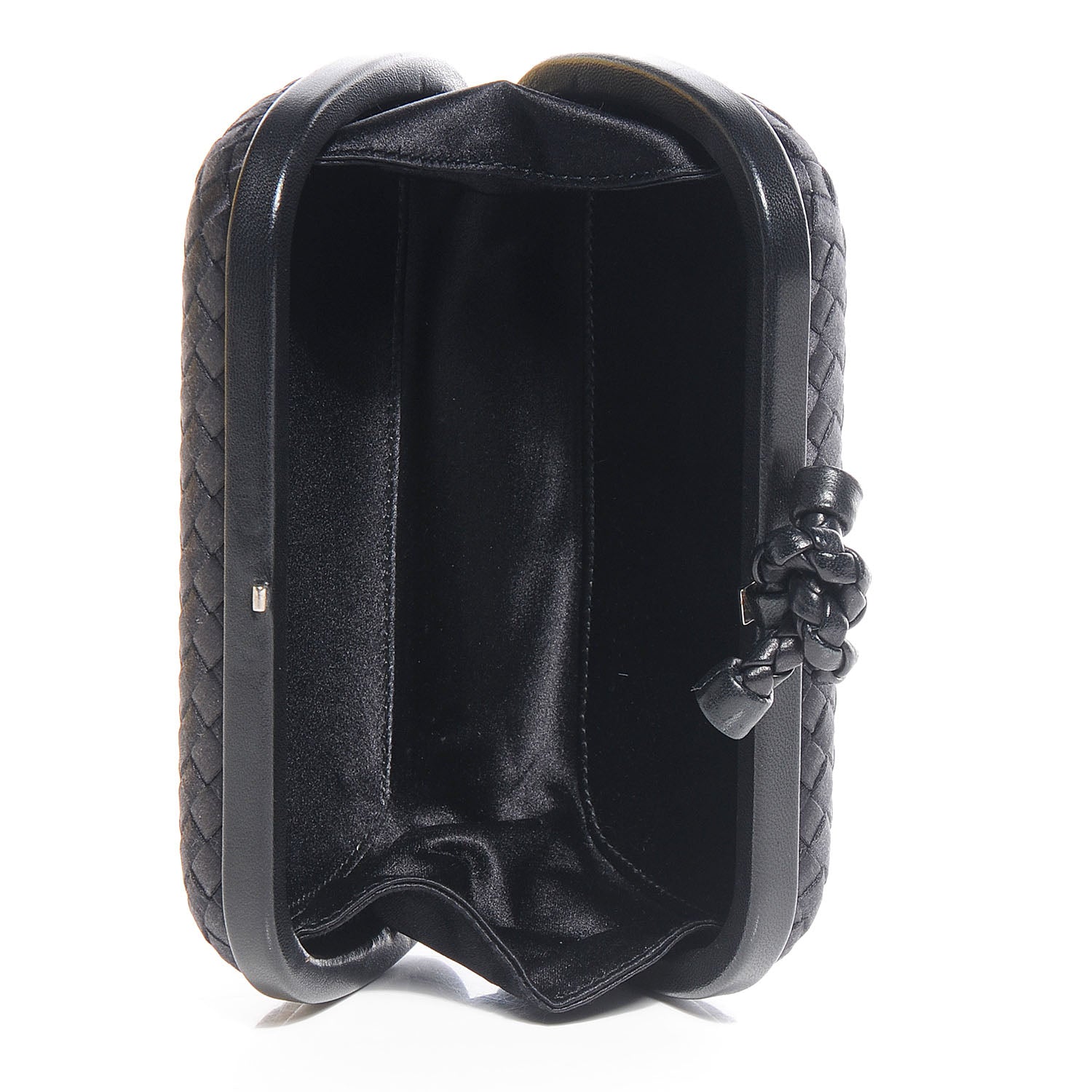 Bottega Veneta Satin Knot Clutch Nero Black 7 of 7
