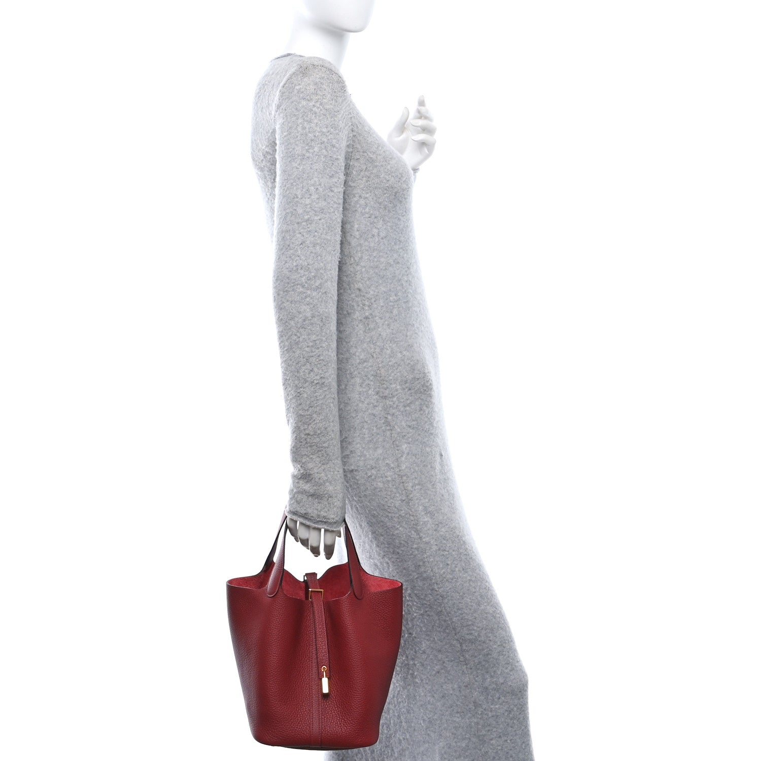 Hermes Taurillon Clemence Picotin Lock 22 MM Rouge H 2 of 12