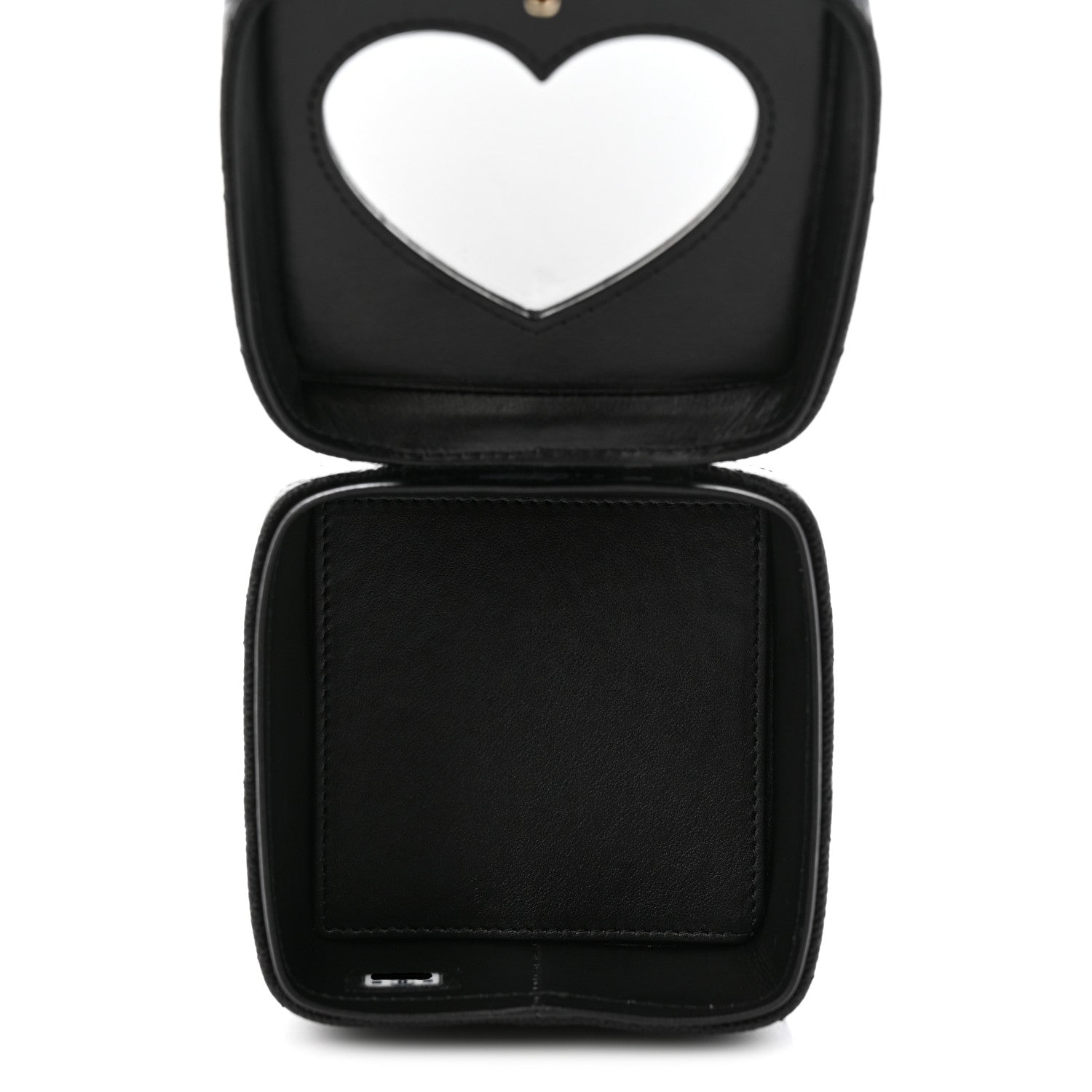 Chanel Caviar Quilted Mini Vanity Wrist Case With Chain Black 5 of 9