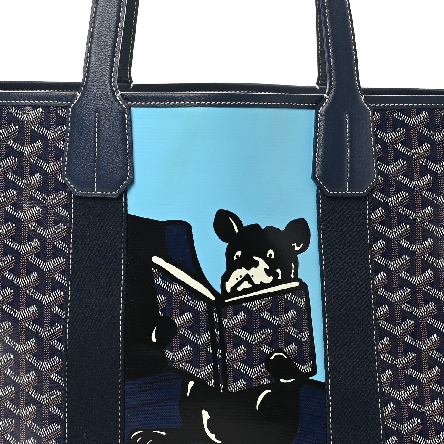 Goyard Goyardine Villette Tote Blue 8 of 10