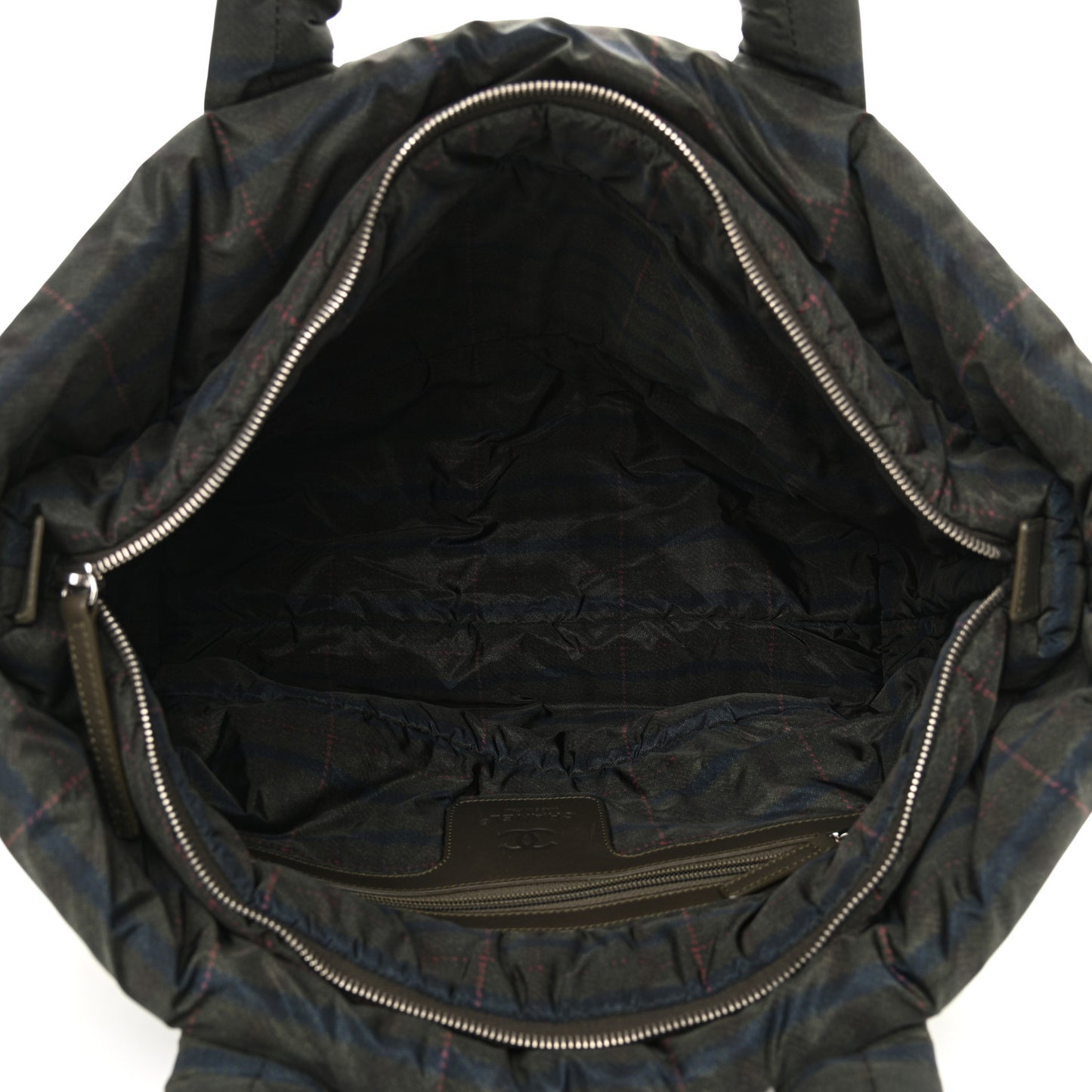 Nylon Quilted Large Coco Cocoon Tote Khaki