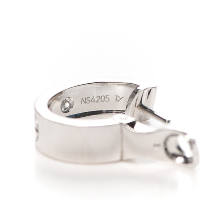 Cartier 18K White Gold 2 Diamond 5.5mm LOVE Hoop Earrings 5 of 6