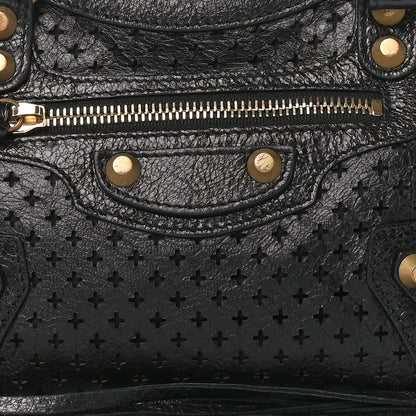 Balenciaga Agneau Stadio Laser Cut Cross Classic Gold Hardware Mini City Black 8 of 11