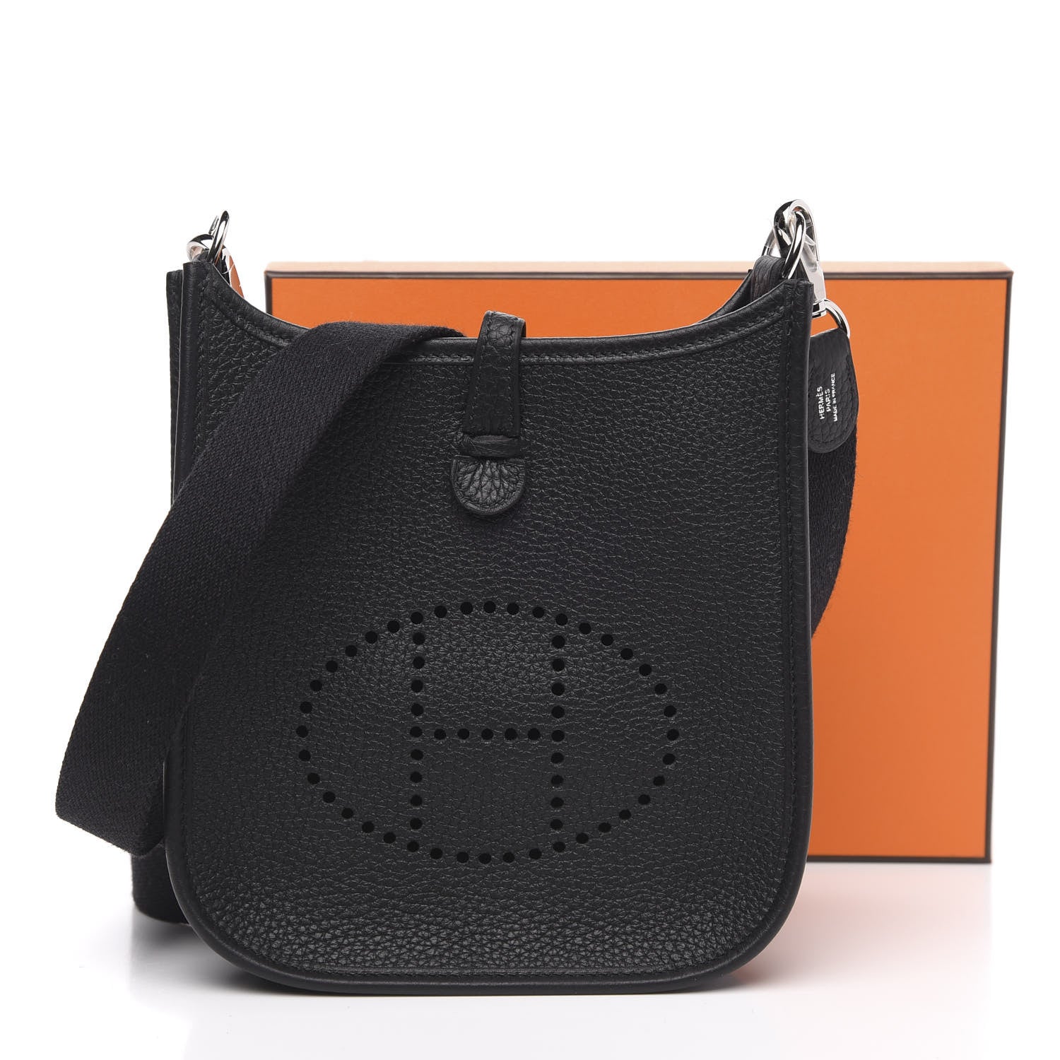Hermes Taurillon Clemence Evelyne TPM Black 10 of 10
