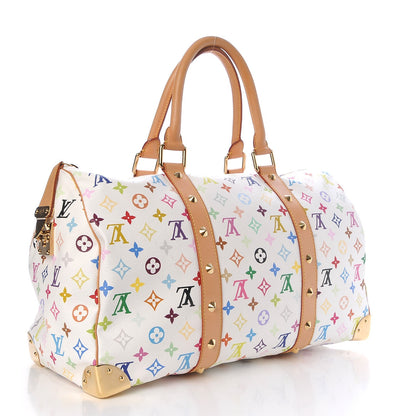 Louis Vuitton Monogram Multicolor Keepall 45 White 3 of 12