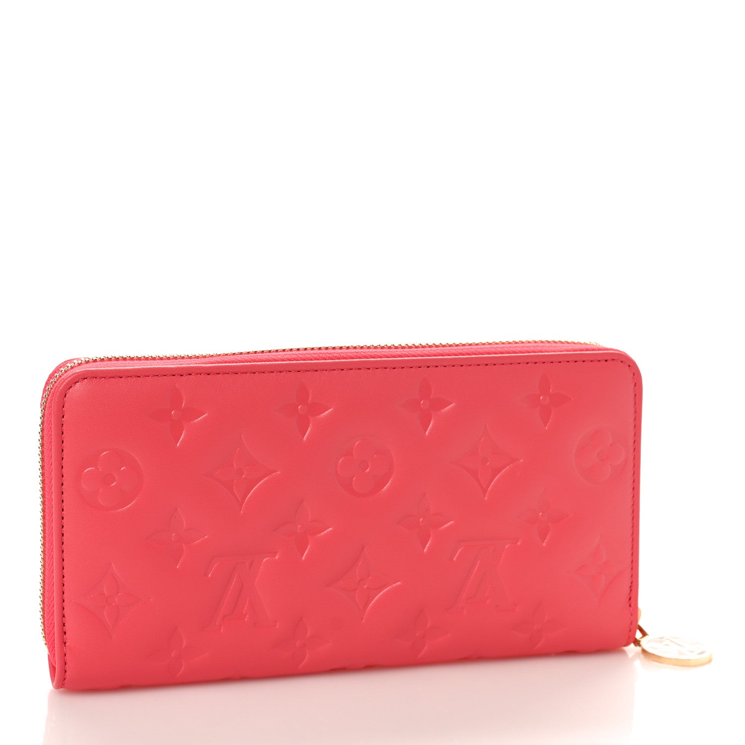 Louis Vuitton Lambskin Embossed Monogram Coussin Zippy Wallet Pink 3 of 8