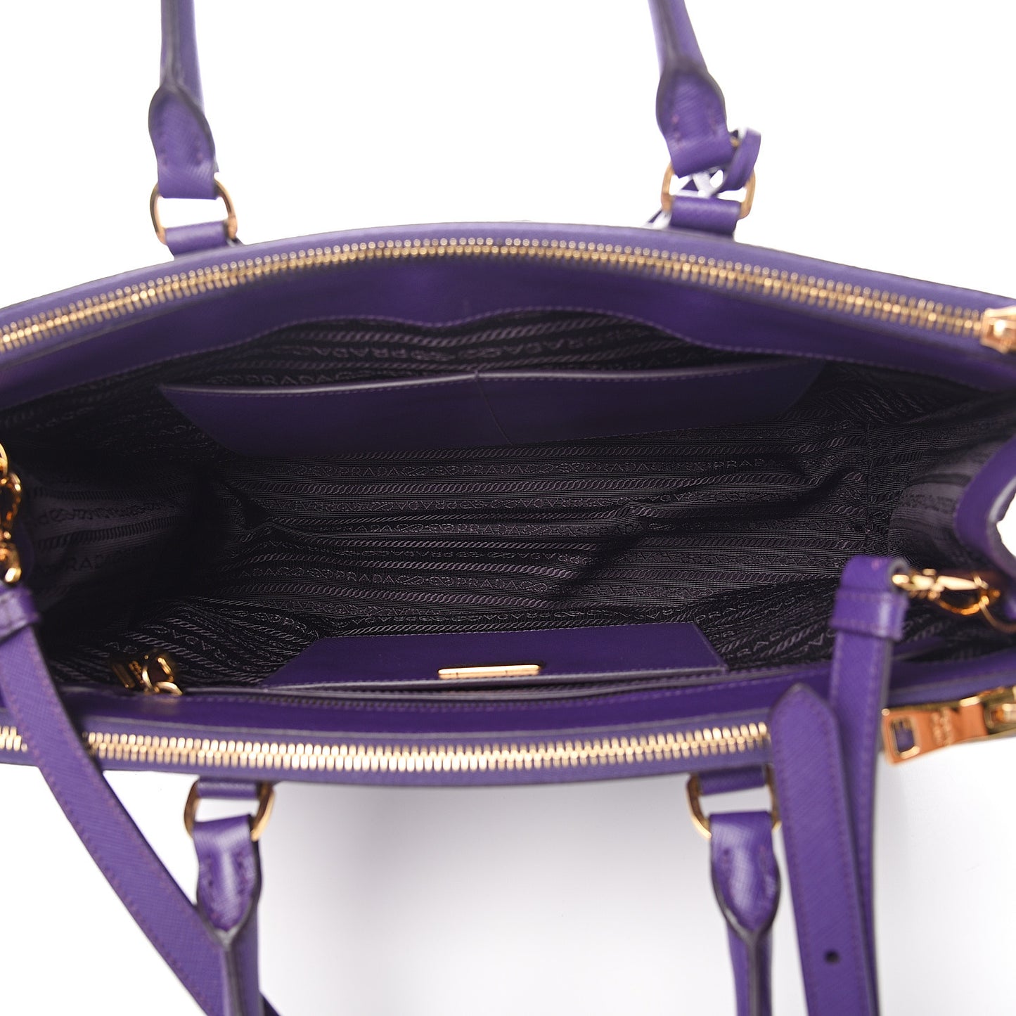 Saffiano Medium Galleria Double Zip Tote Viola