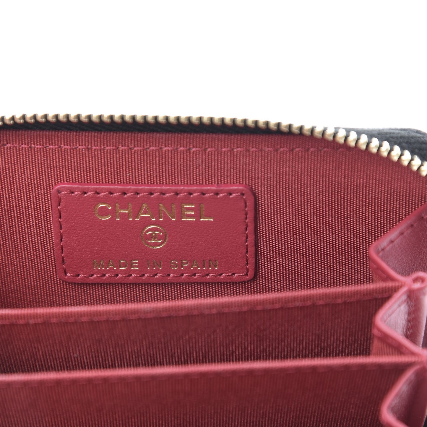 Shiny Goatskin Quilted Chanel 19 Zip Around Coin Purse Wallet Black