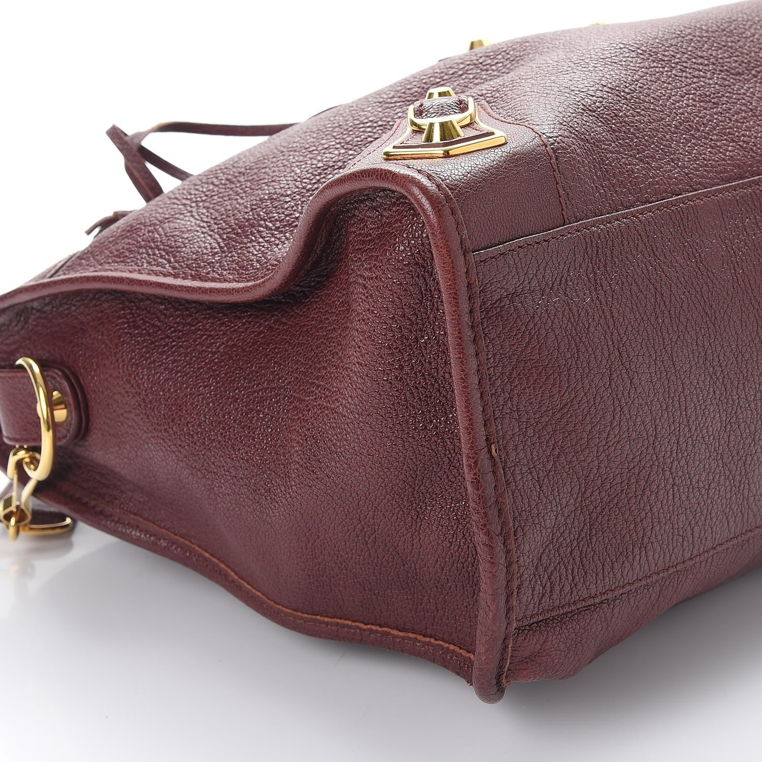 Balenciaga Chevre Gold Metallic Edge Hardware City Bordeaux 10 of 12