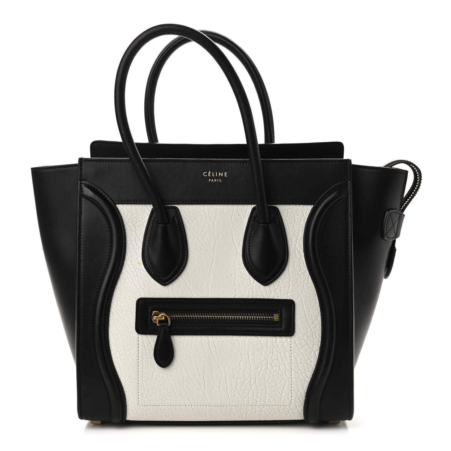 Celine Bullhide Calfskin Micro Bi-Color Luggage Black White 1 of 11