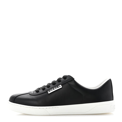 Chanel Calfskin CC Womens Sneakers 37 Black 1 of 9