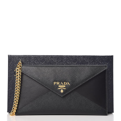 Prada Saffiano Letter Wristlet Wallet Black 9 of 9