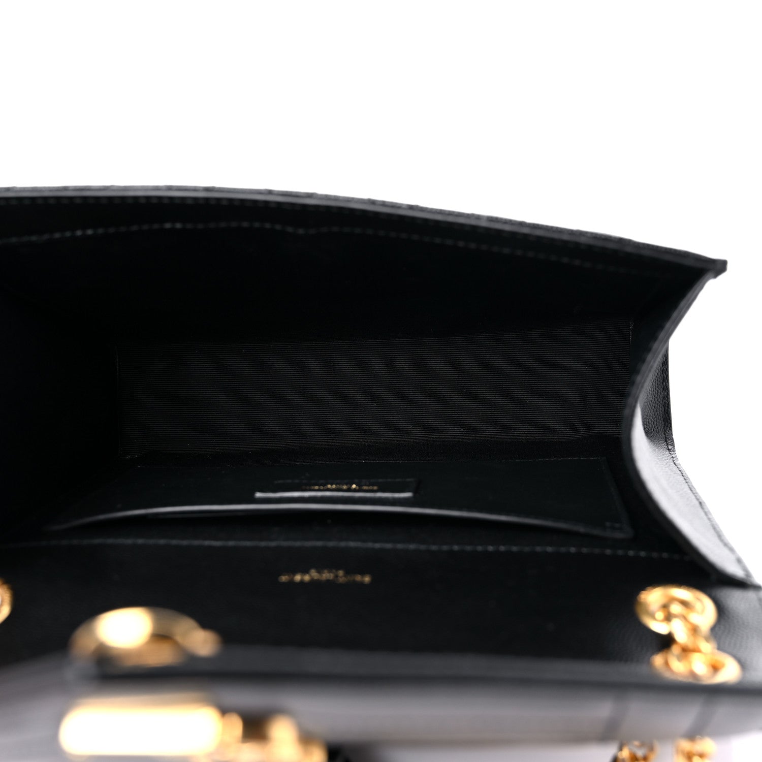 Saint Laurent Grain De Poudre Textured Mixed Matelasse Triquilt Medium Monogram Satchel Black 5 of 9