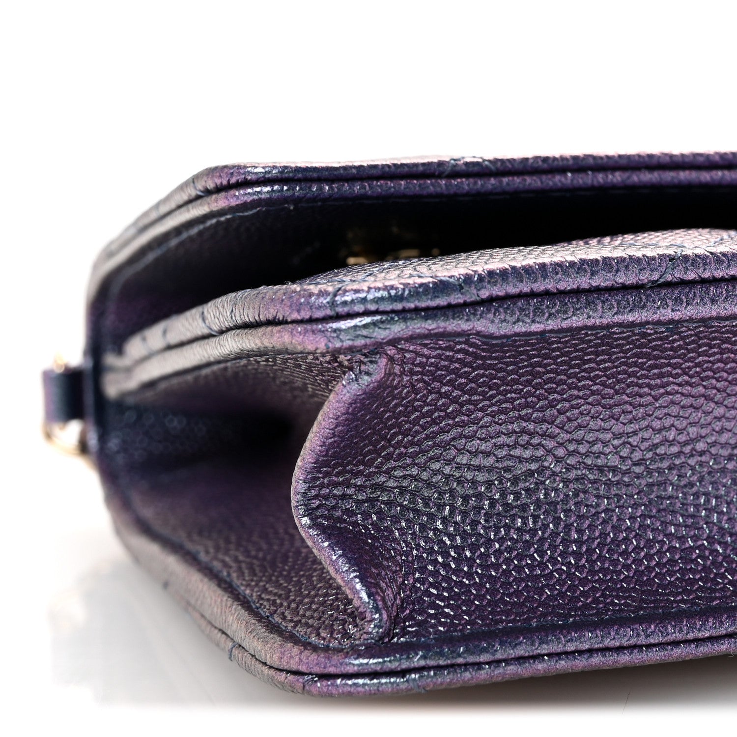Chanel Iridescent Caviar Quilted Wallet on Chain WOC Dark Blue 10 of 12
