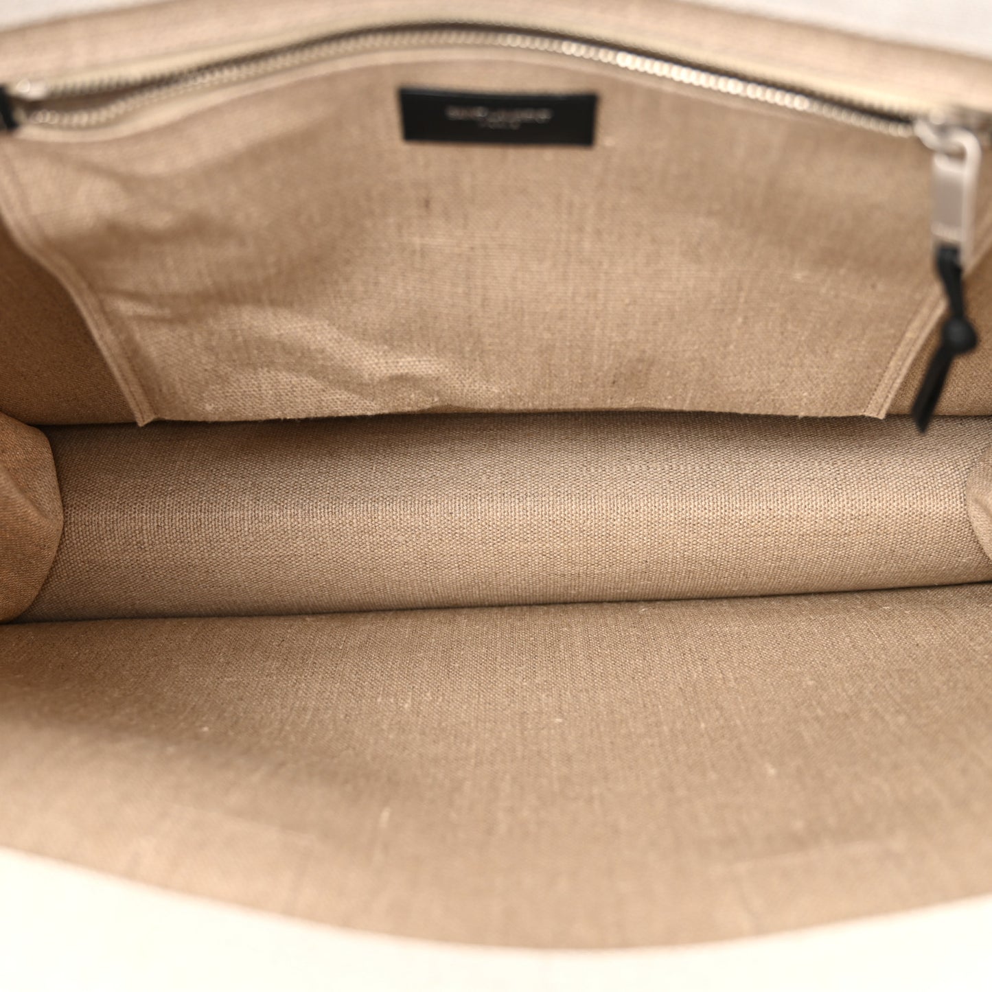 Linen Calfskin Rive Gauche Tote Optic White