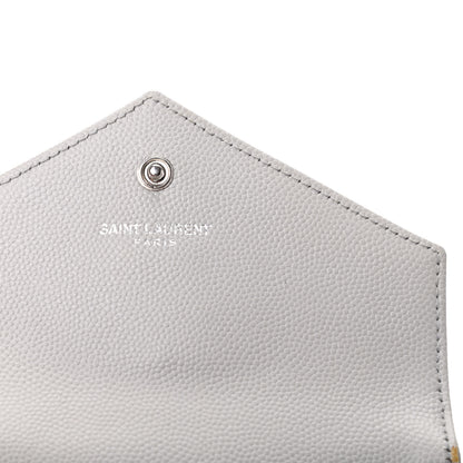 Saint Laurent Grain De Poudre Matelasse Chevron Small Monogram Envelope Wallet Souris 6 of 6