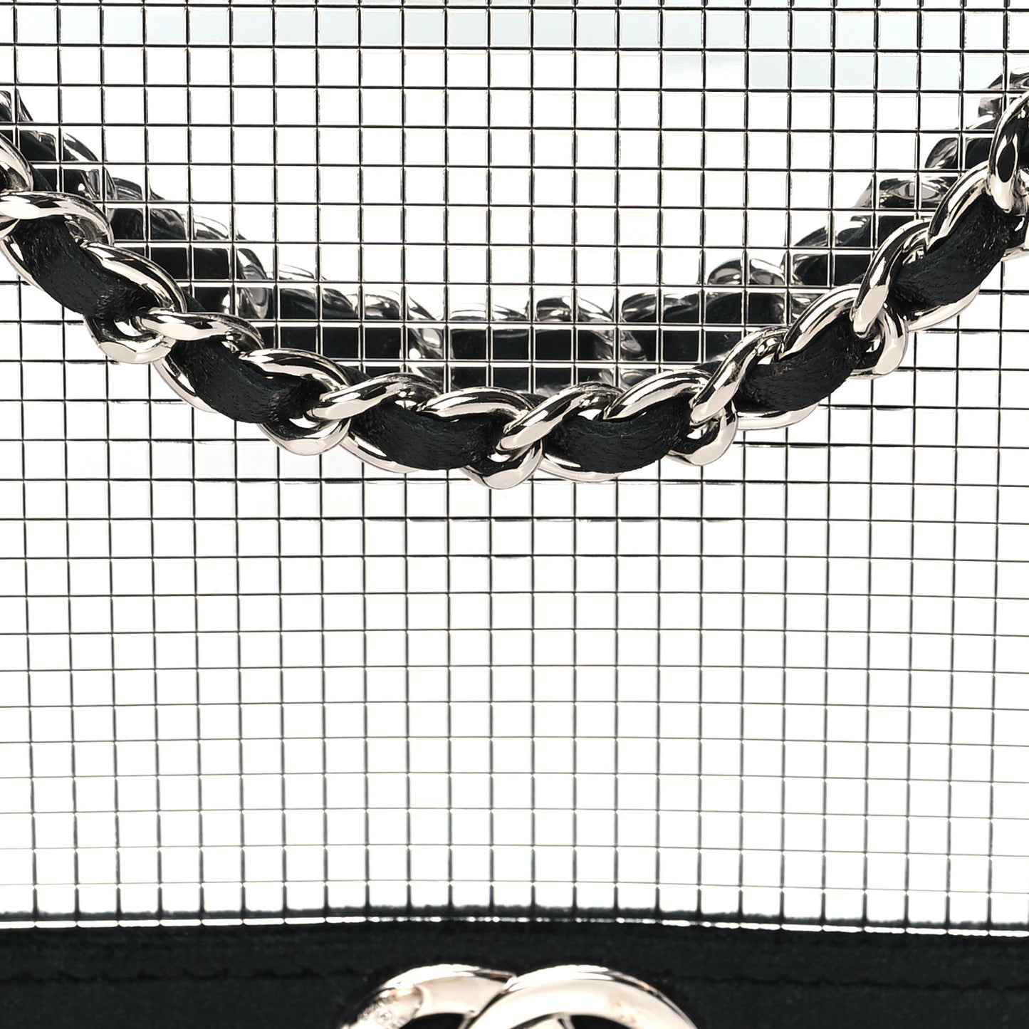Velvet Mirror Embellished Boy Wallet On Chain WOC Argent