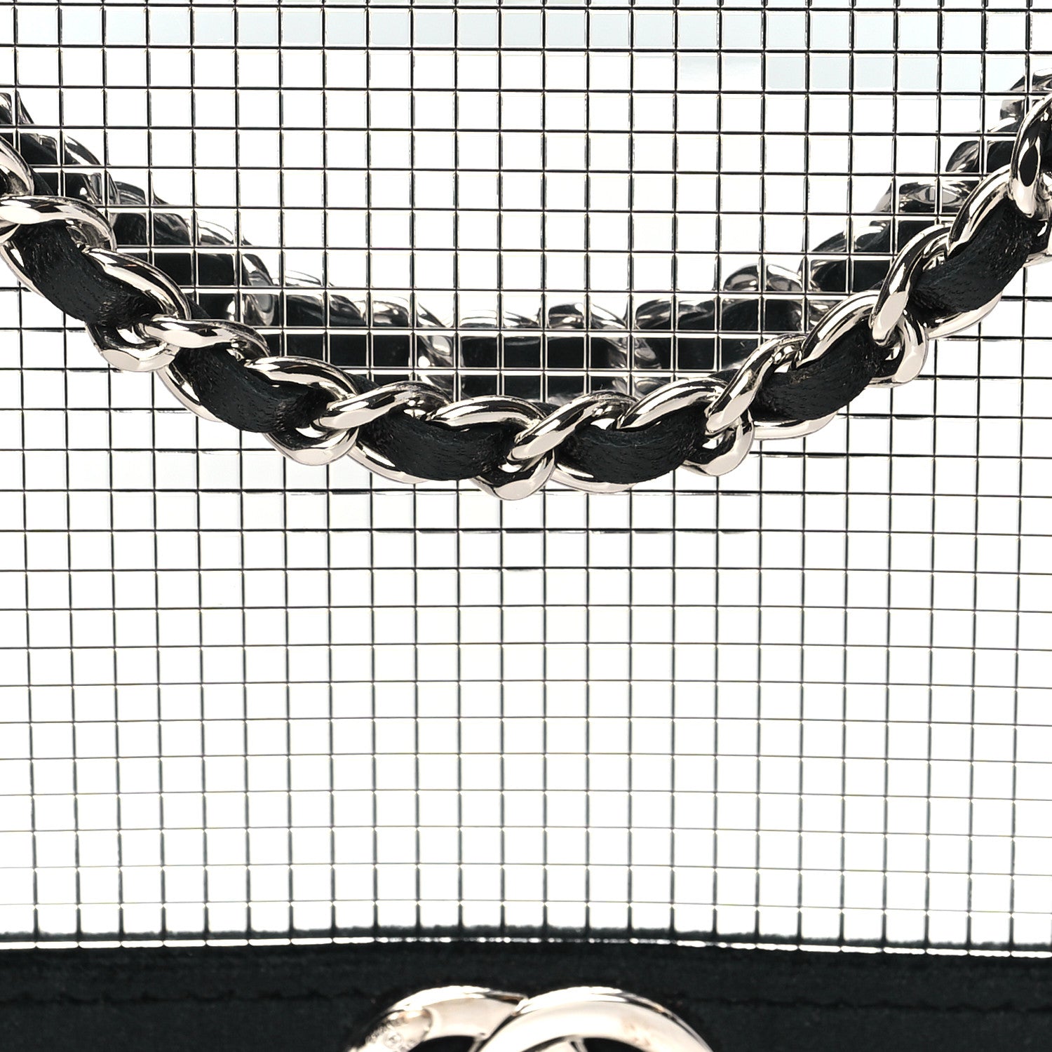 Chanel Velvet Mirror Embellished Boy Wallet On Chain WOC Argent 9 of 12